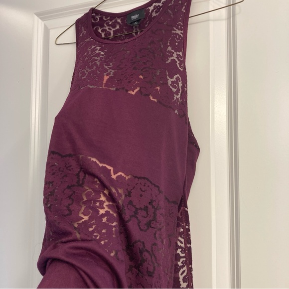 Mossimo High Low Long Burgundy Tank Top - Picture 4 of 6